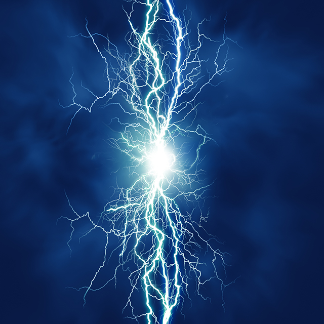 Electricitet Mot Blå Bakgrund