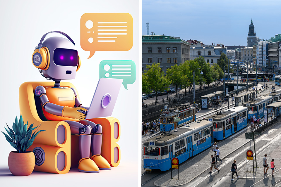 Bild På Chatbot Och Göteborgs Spårvagnar