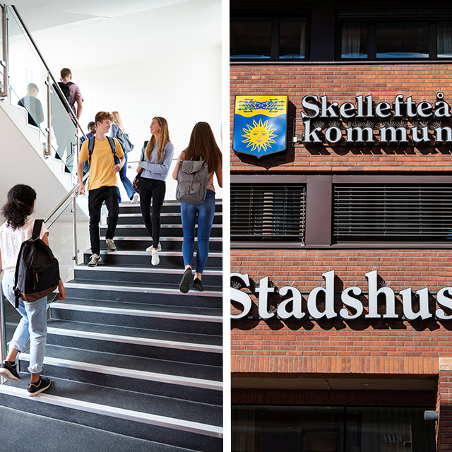 Skellefteå Stadshus Och En Skola